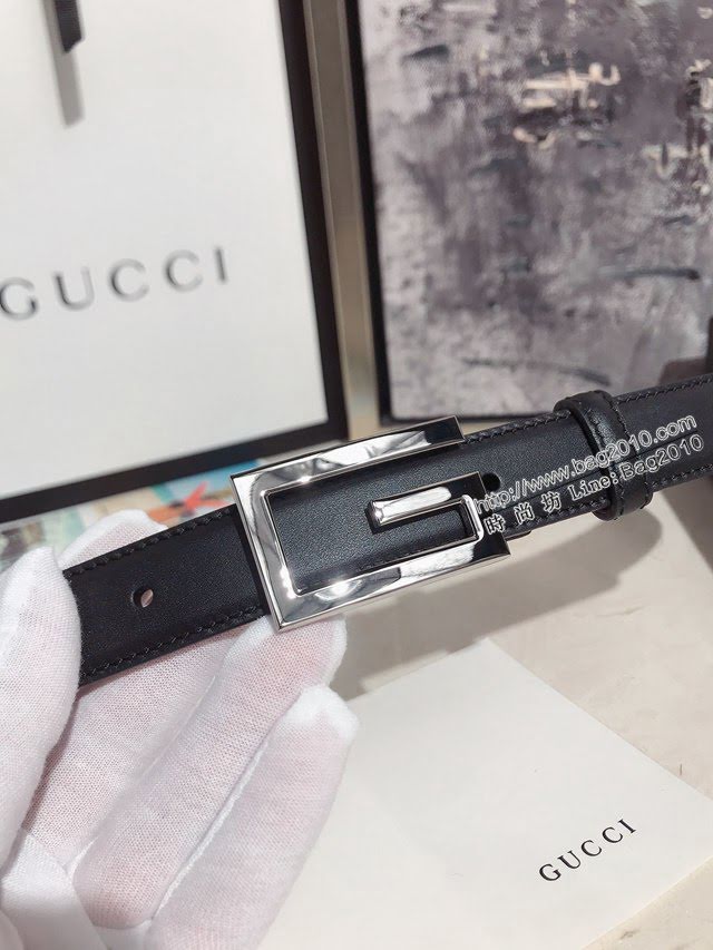 Gucci經典皮帶 古奇方扣牛皮腰帶  jjp2043